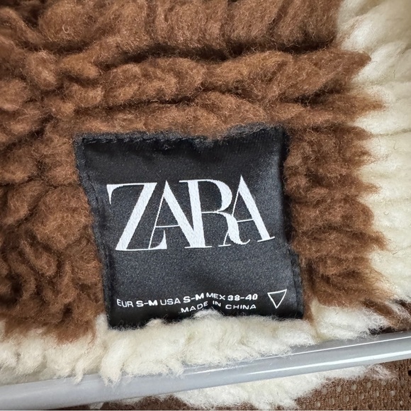 Zara Checkered Deep Pile Jacket Size S-M - Picture 4 of 9